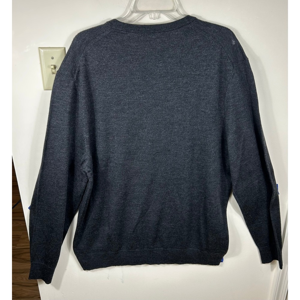 Calvin Klein Sweater Mens XXL Charcoal Gray Wool Blend Crew Neck Pullover Knit - Picture 6 of 9